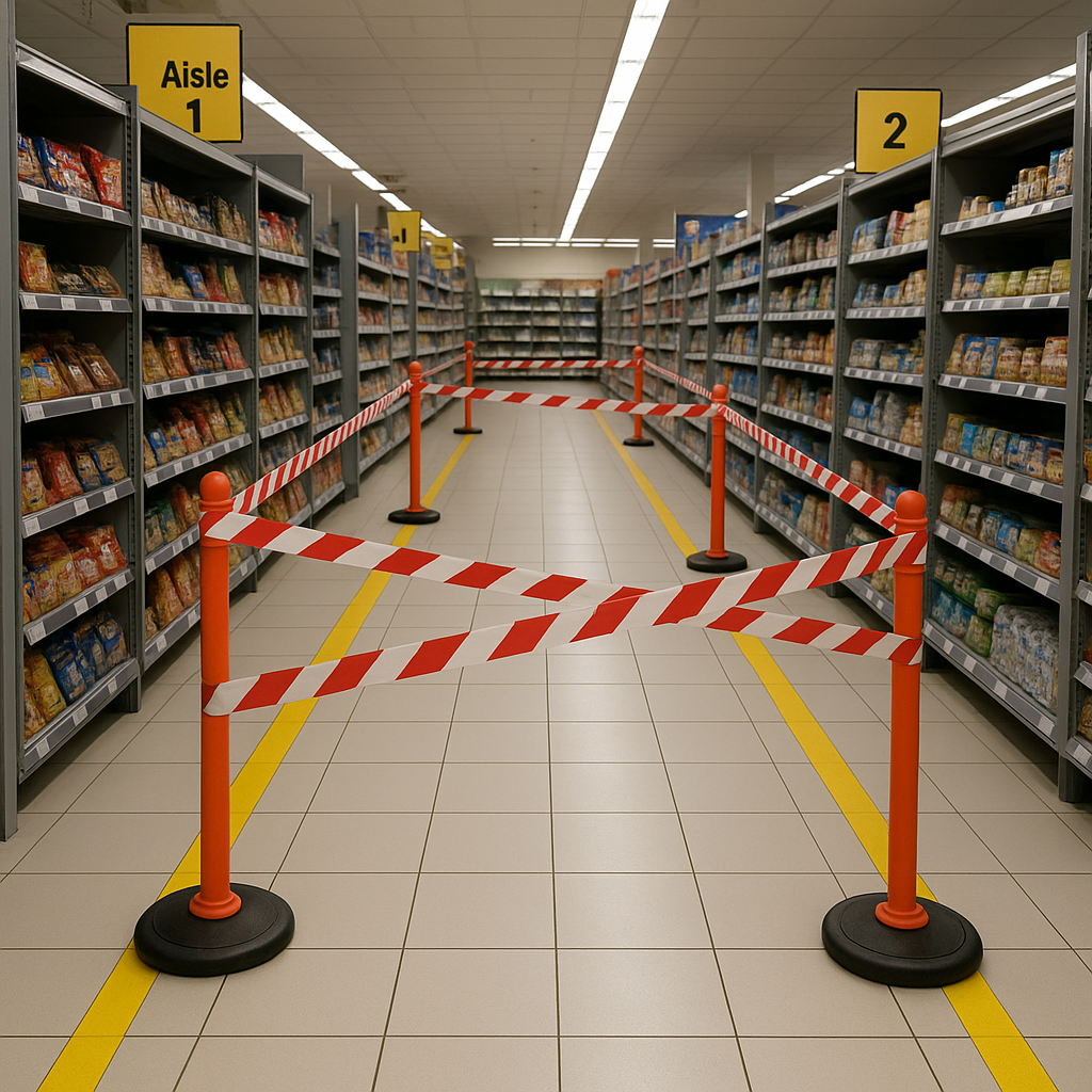 Use marked aisles and barriers.