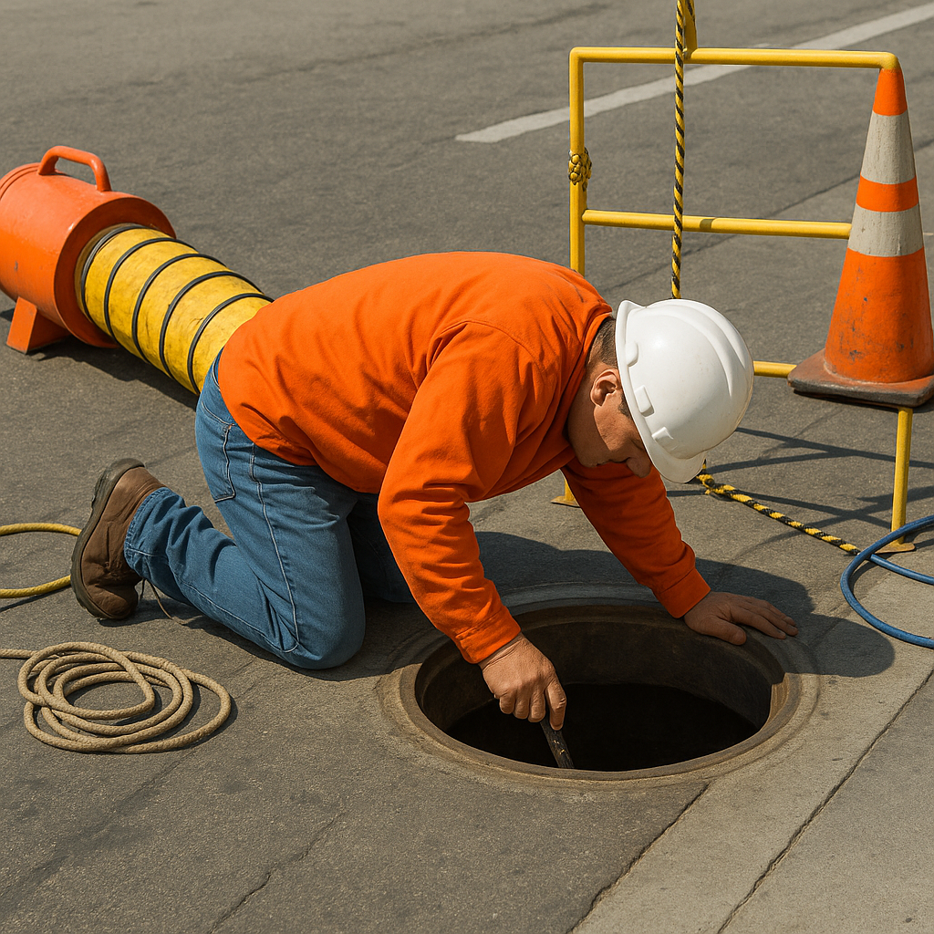 Planning and communication for manhole smoke testing safety