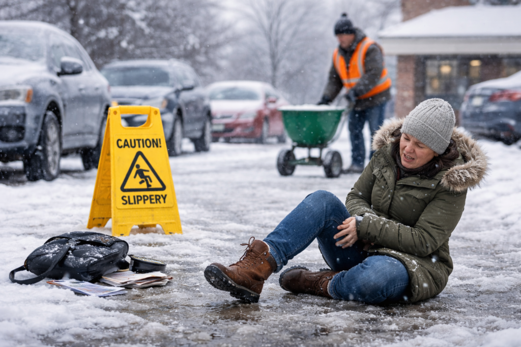Why Slips, Trips, and Falls in Snow-Covered Parking Lots happen so often