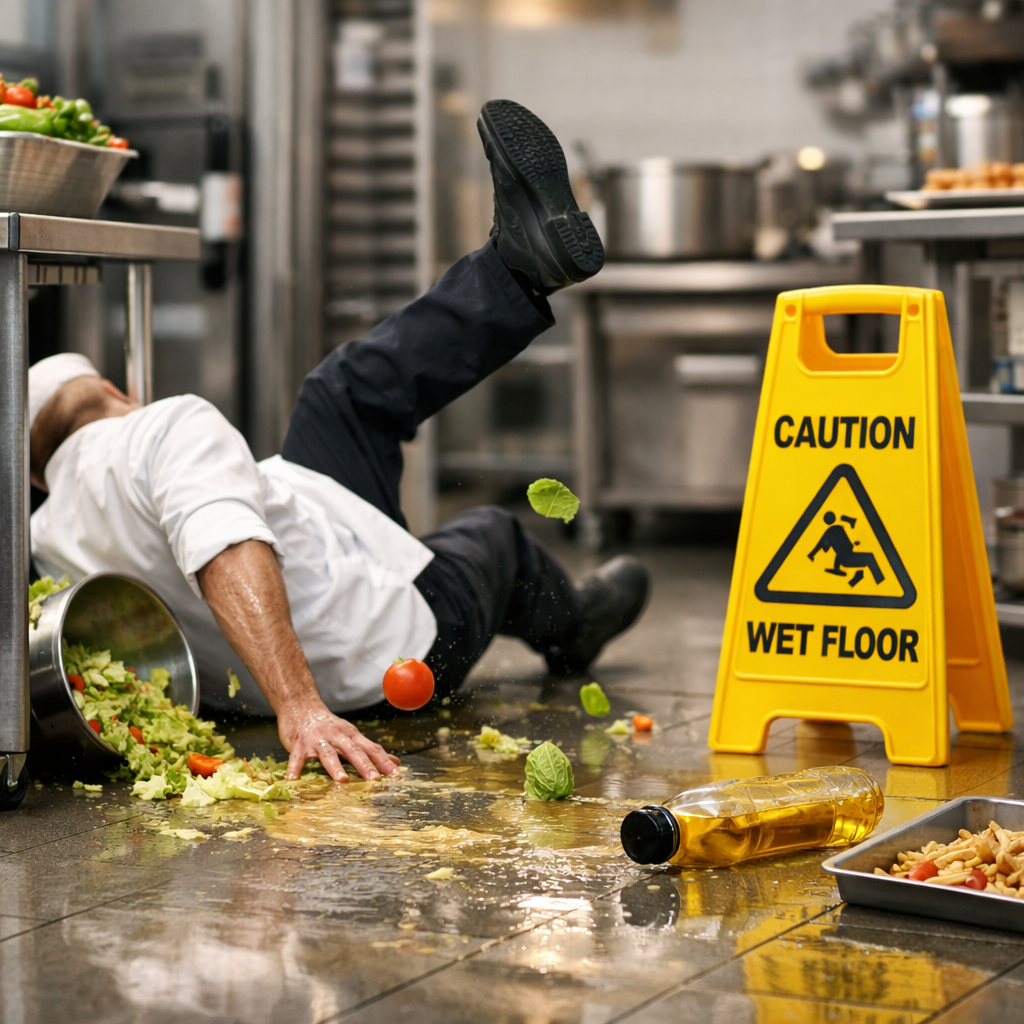 slips and falls in food industry