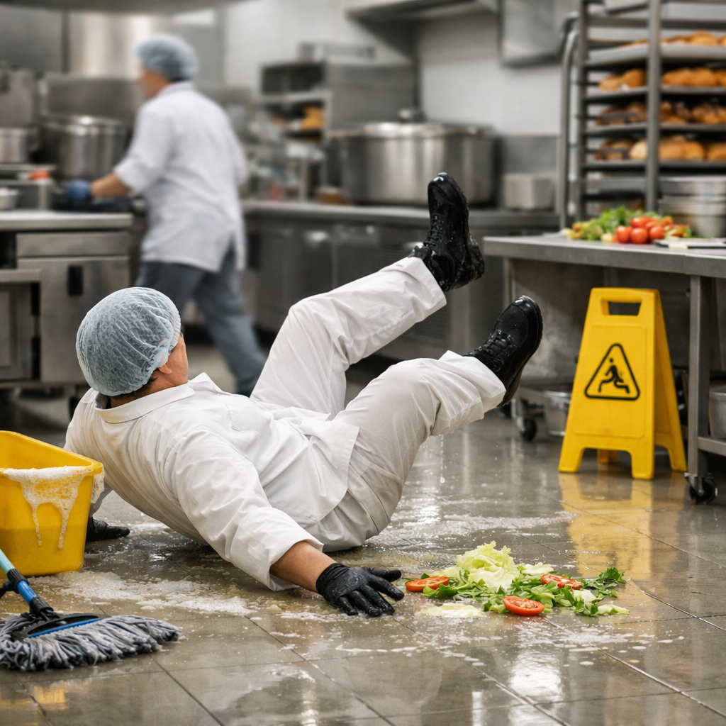 slips and falls in food industry