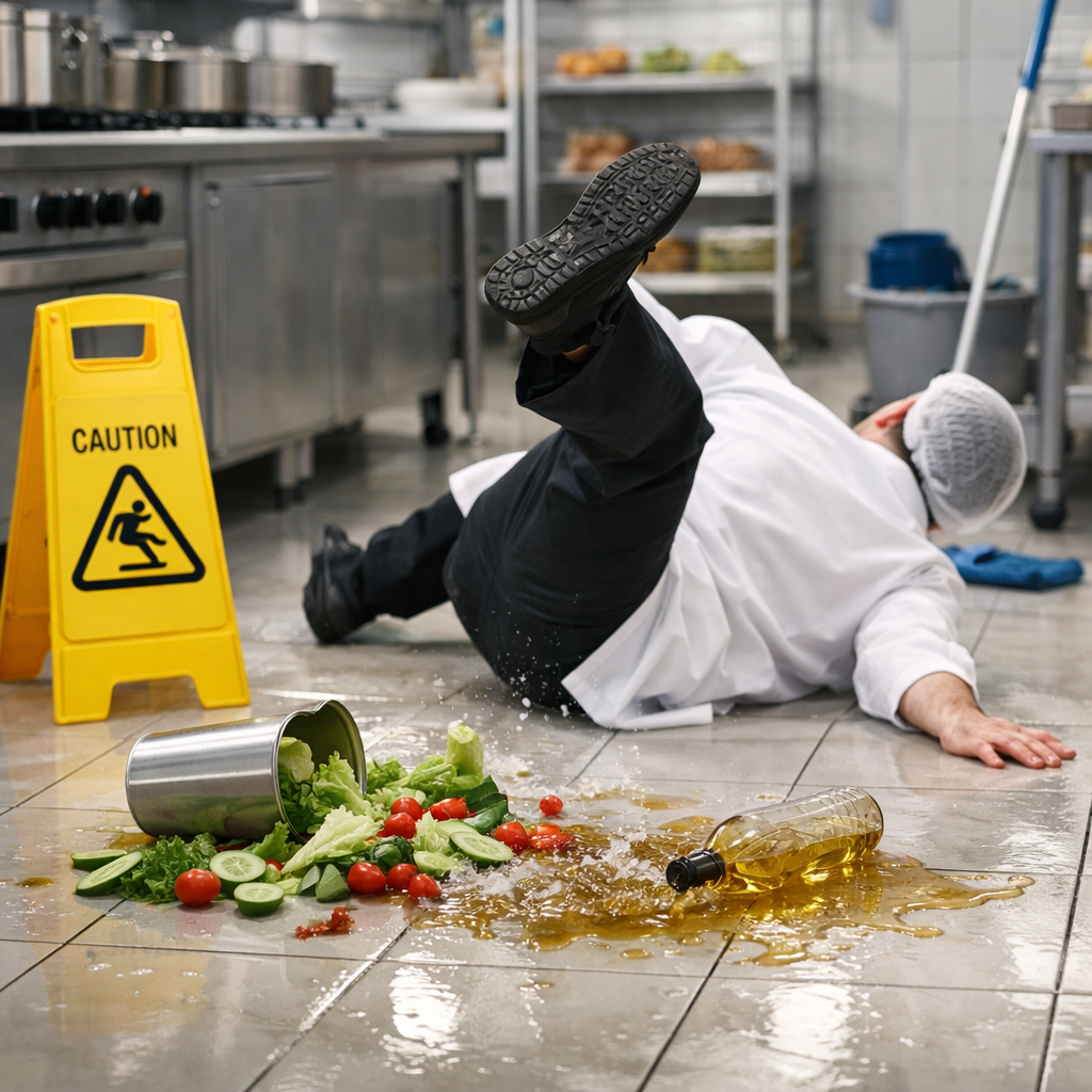 slips and falls in food industry