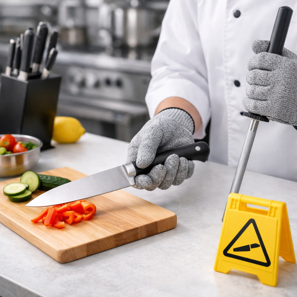 safe knife handling in kitchens