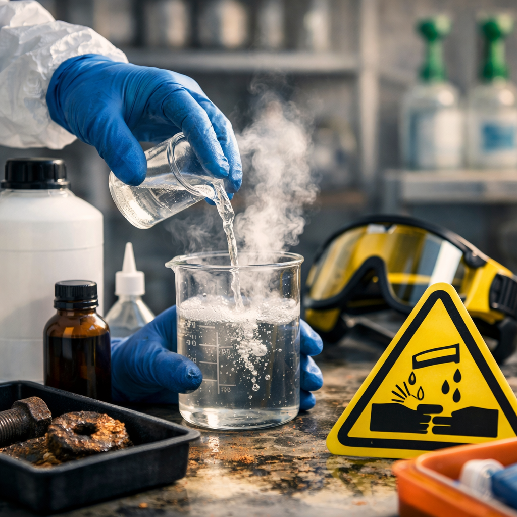 handling corrosive substances safely