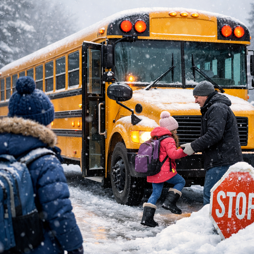 school bus winter safety