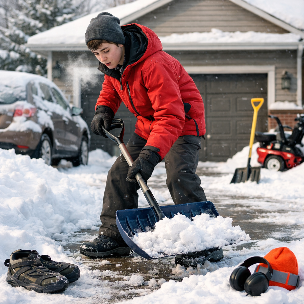 snow shoveling safety for teens