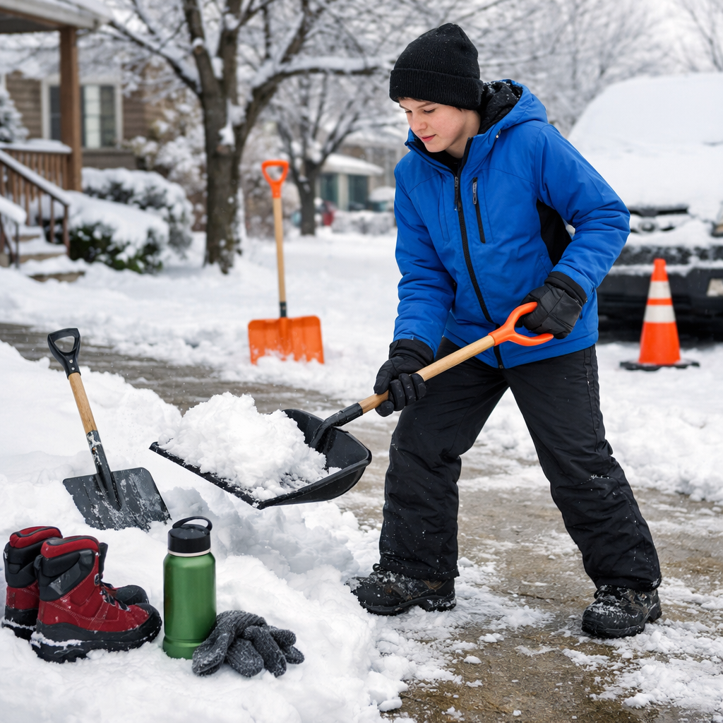 snow shoveling safety for teens