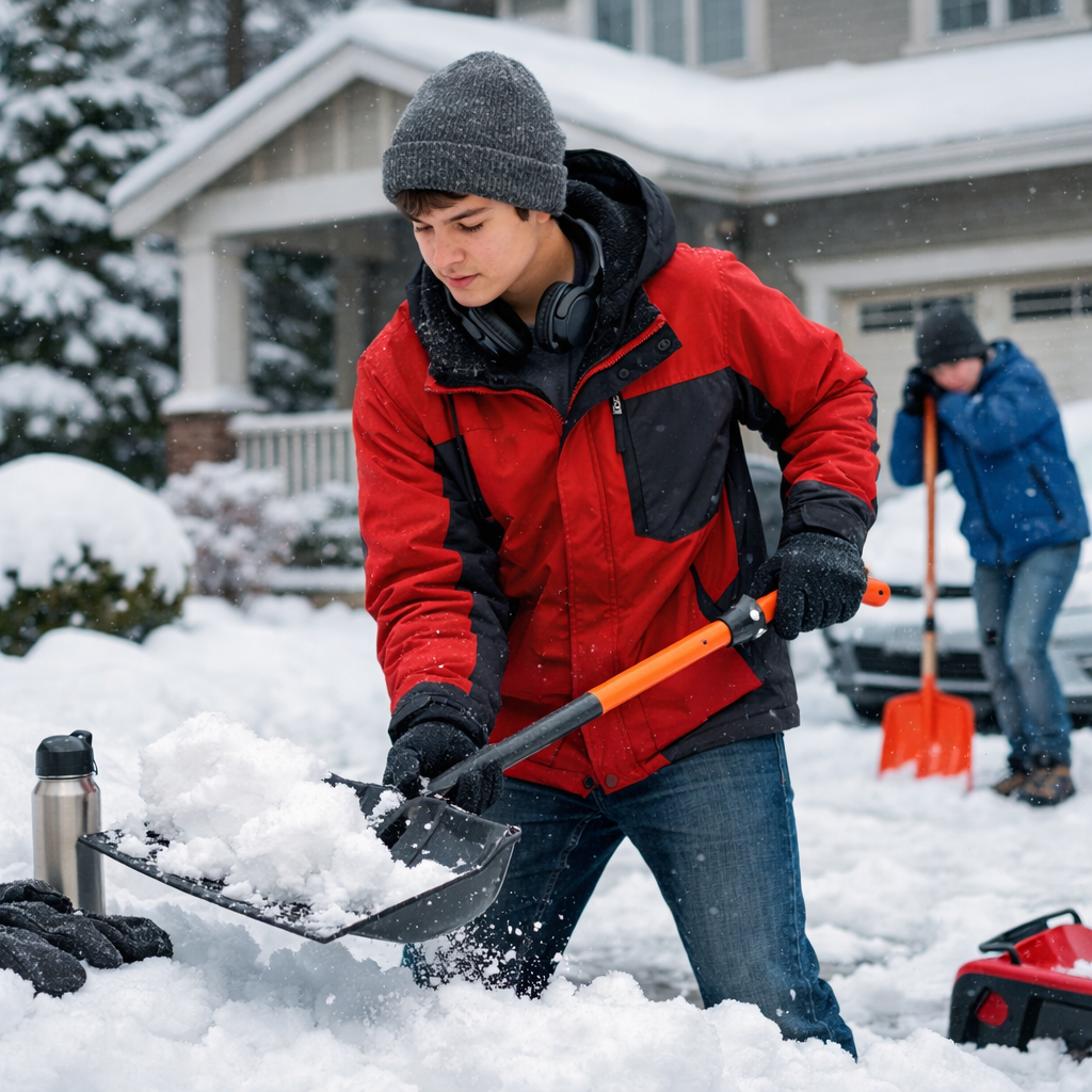 snow shoveling safety for teens