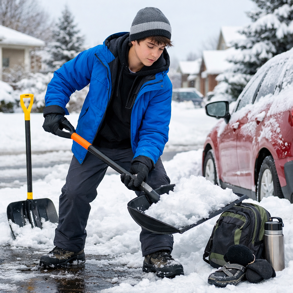 snow shoveling safety for teens