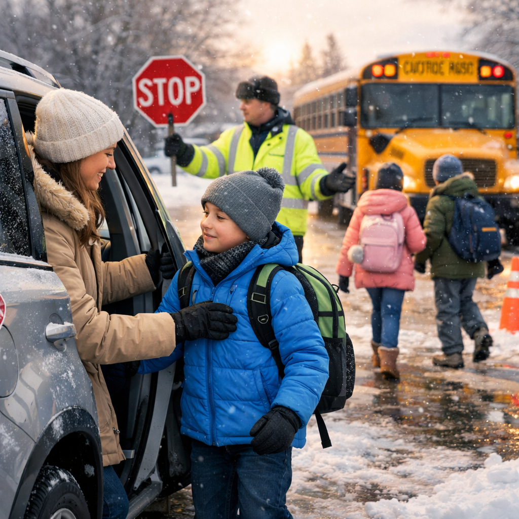 school pickup winter safety