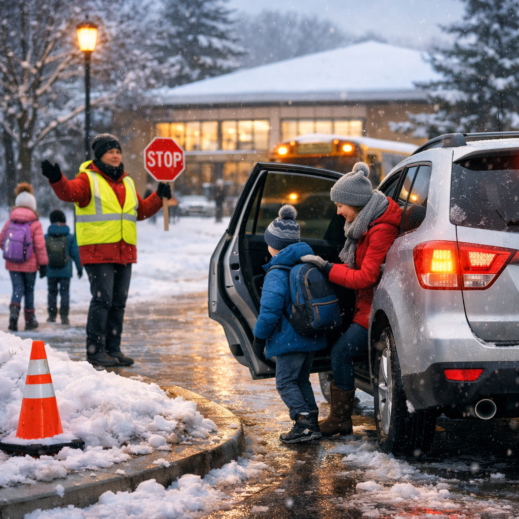 school pickup winter safety