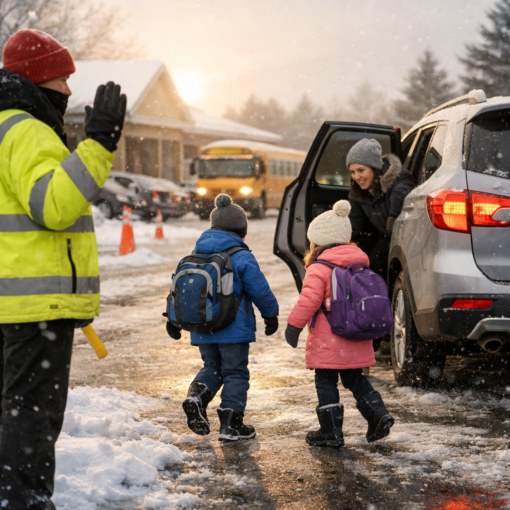 school pickup winter safety