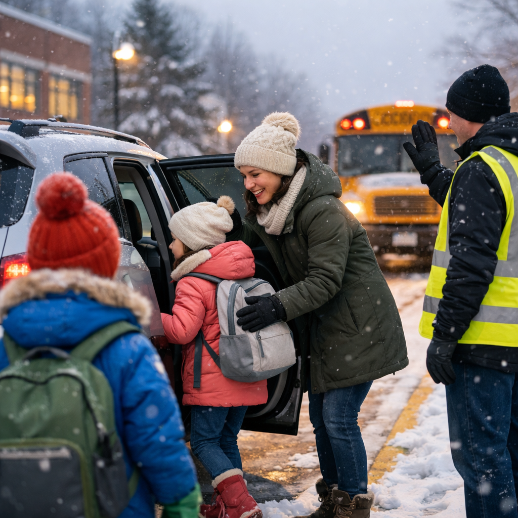 school pickup winter safety
