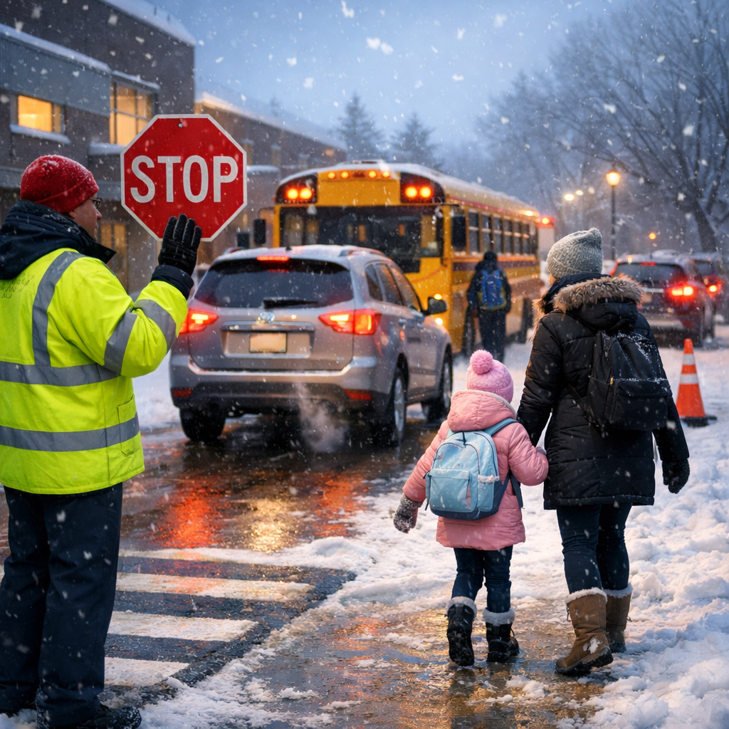 school pickup winter safety