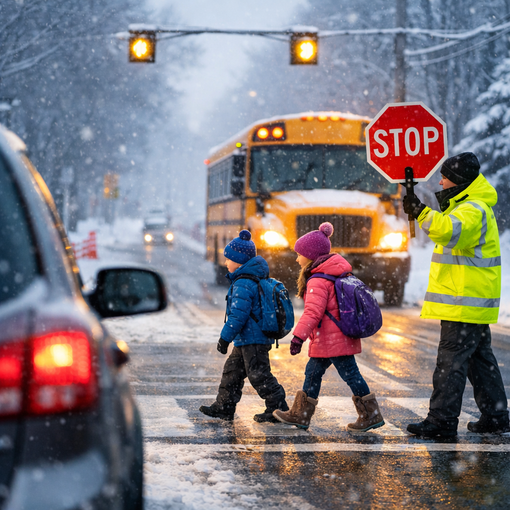 school zone winter driving