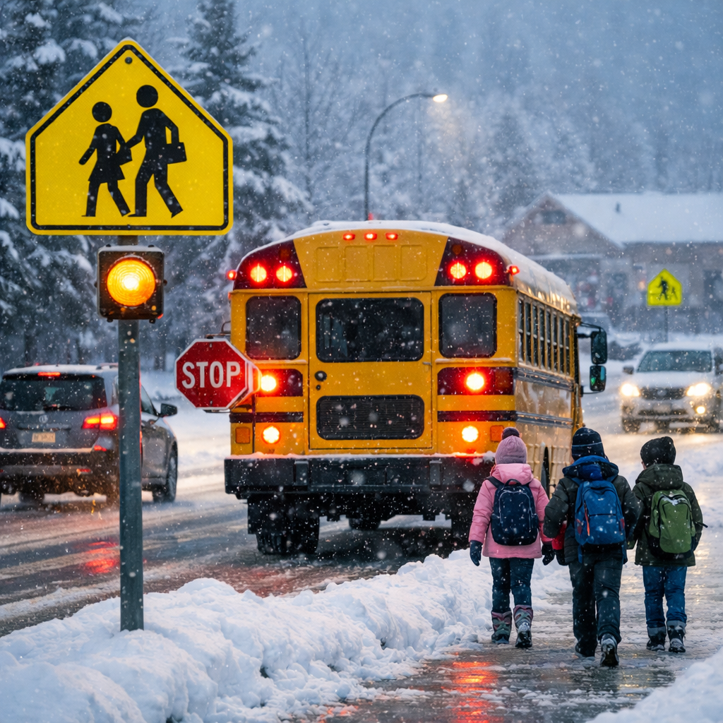 school zone winter driving