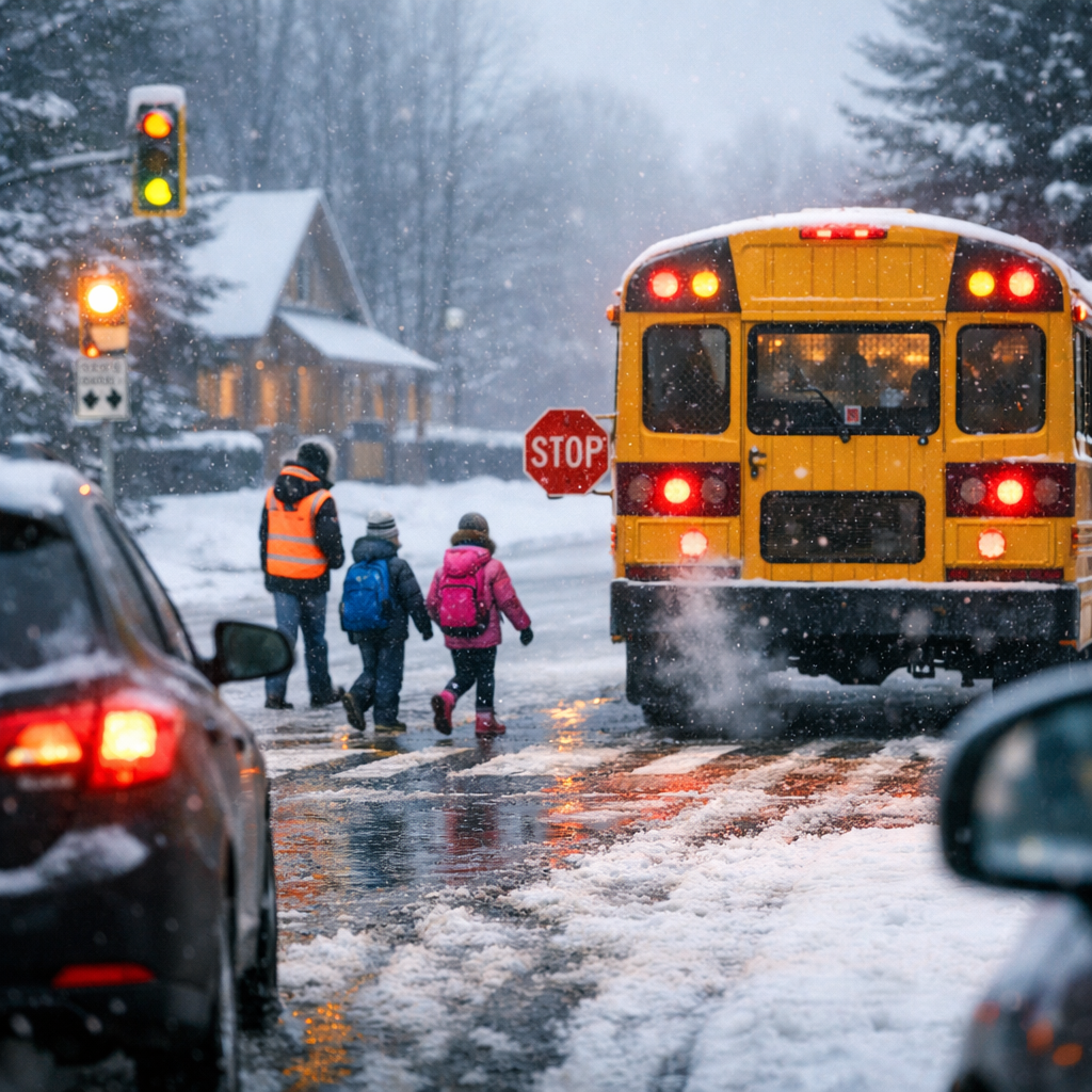 school zone winter driving