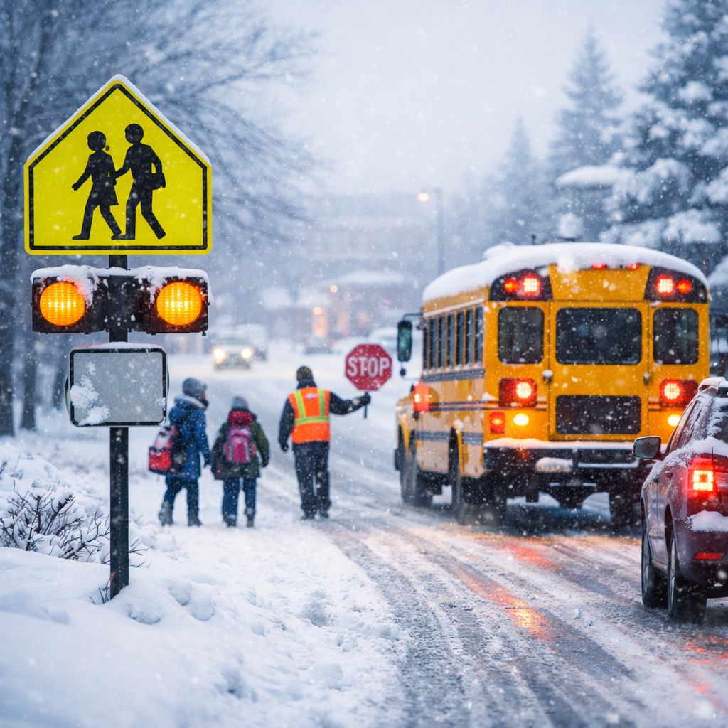 school zone winter driving