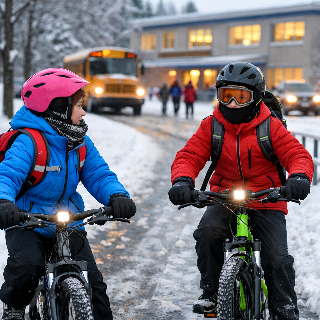 winter cycling safety for students