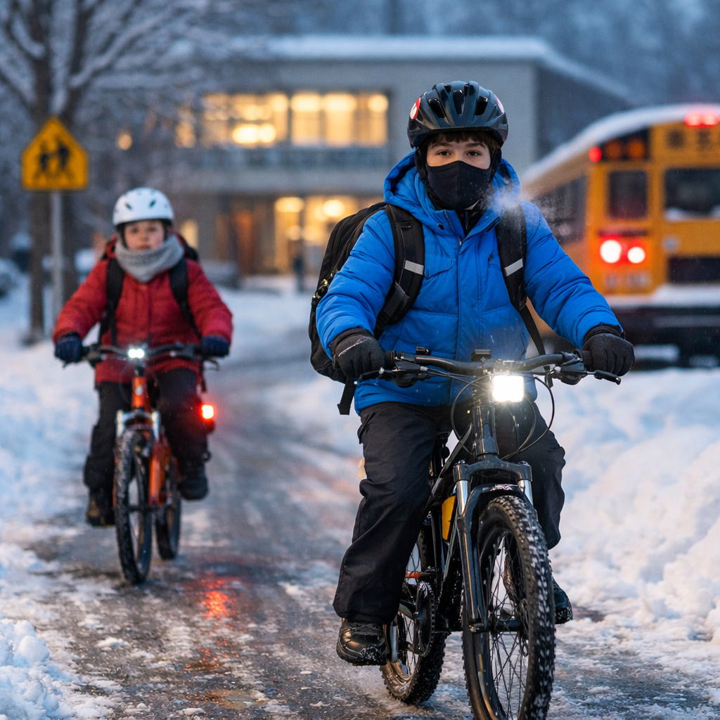 winter cycling safety for students