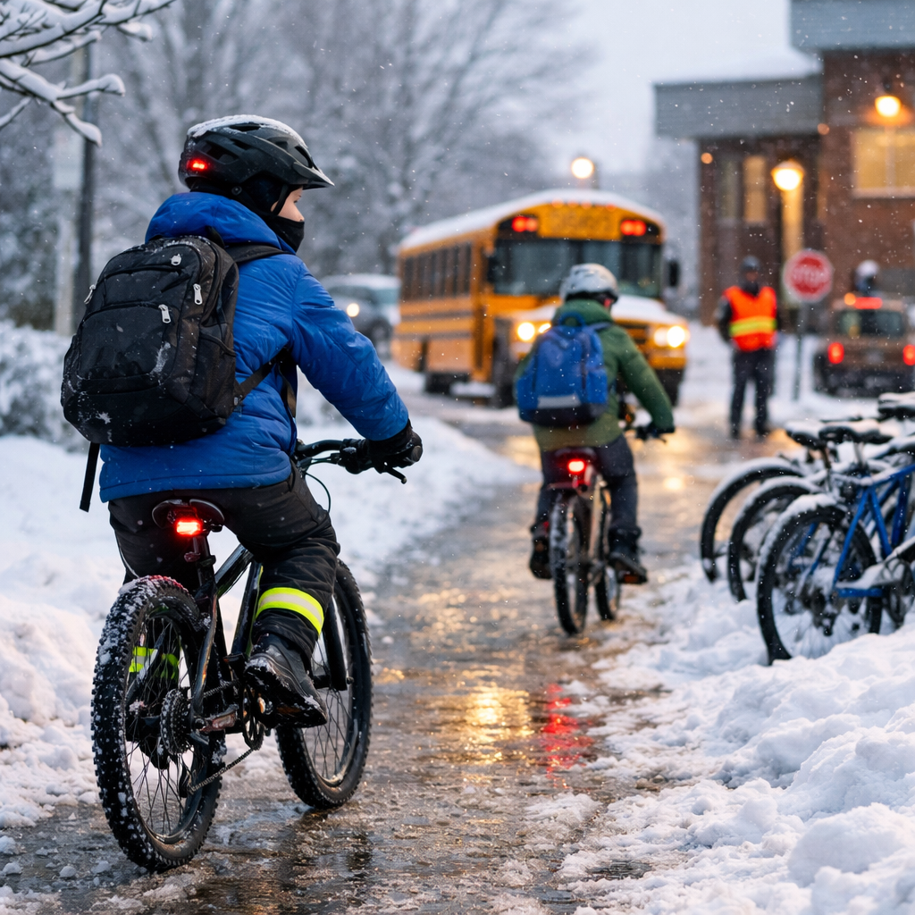 winter cycling safety for students