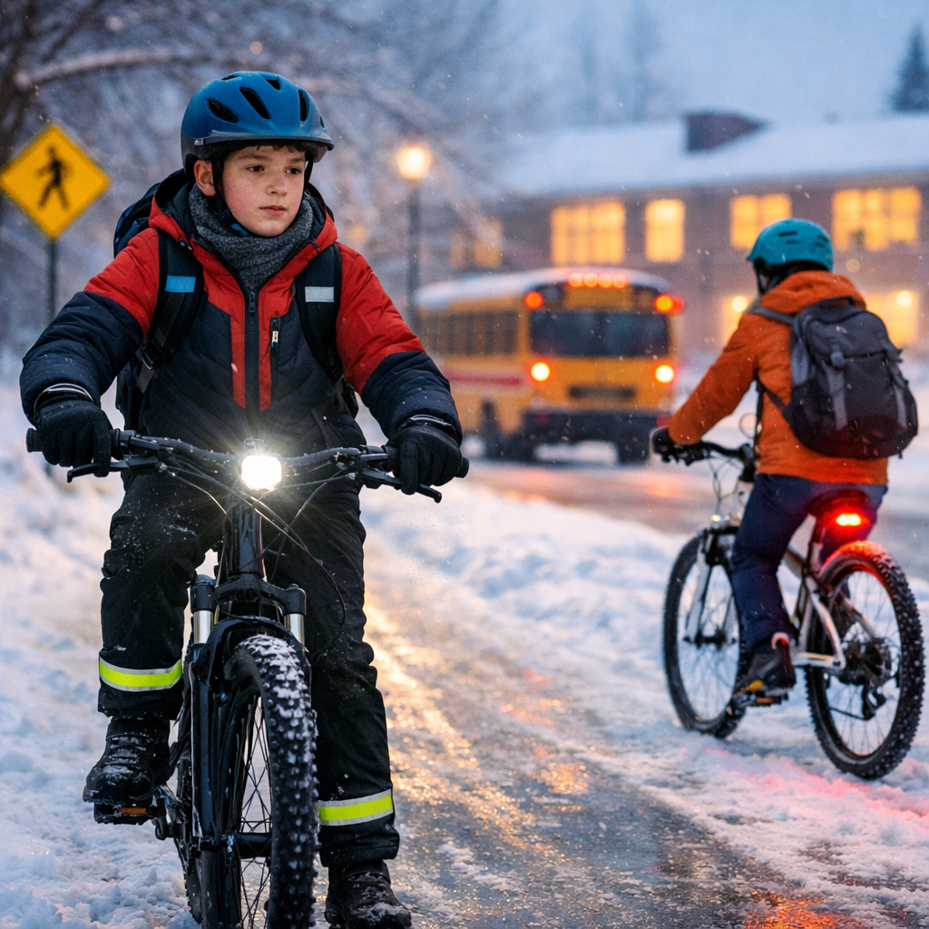 winter cycling safety for students