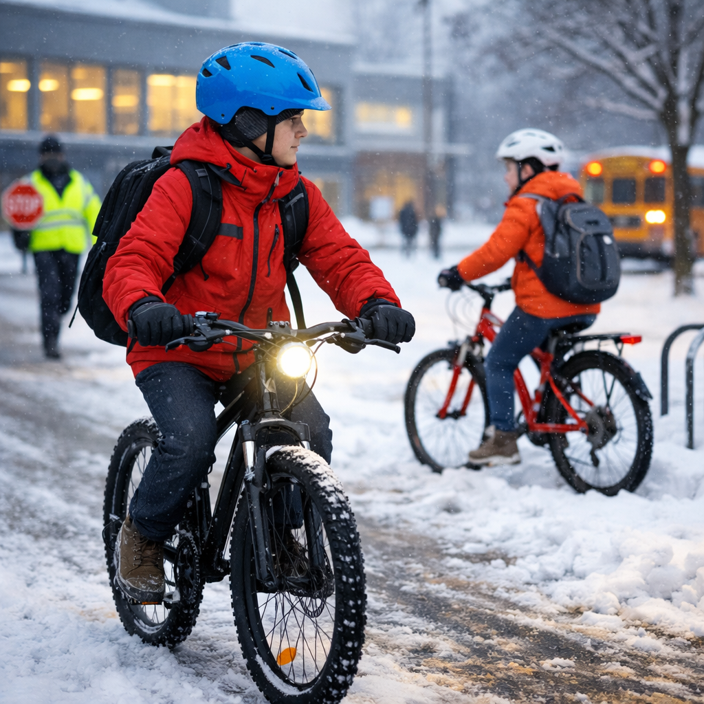 winter cycling safety for students