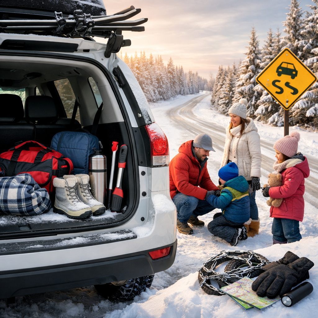 winter road trip safety for families