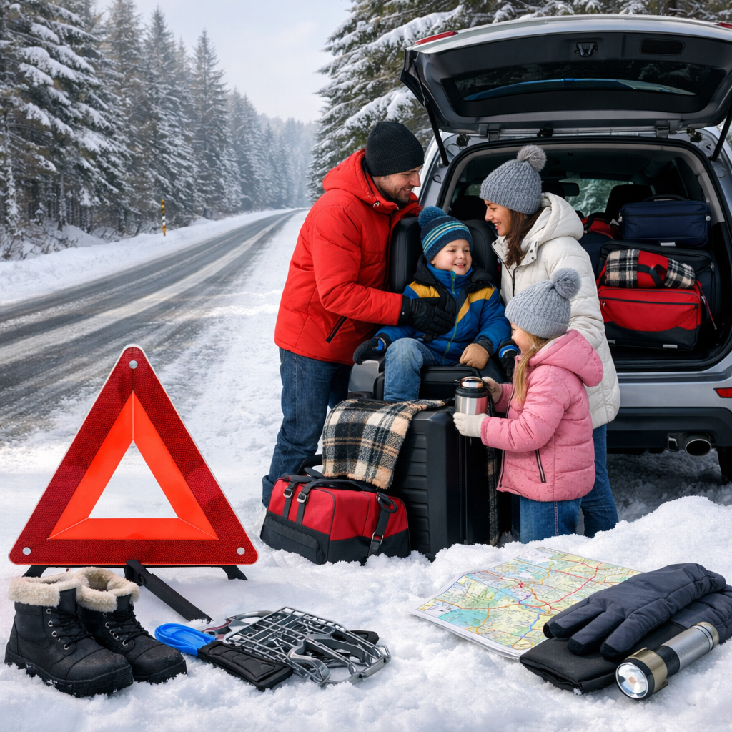 winter road trip safety for families