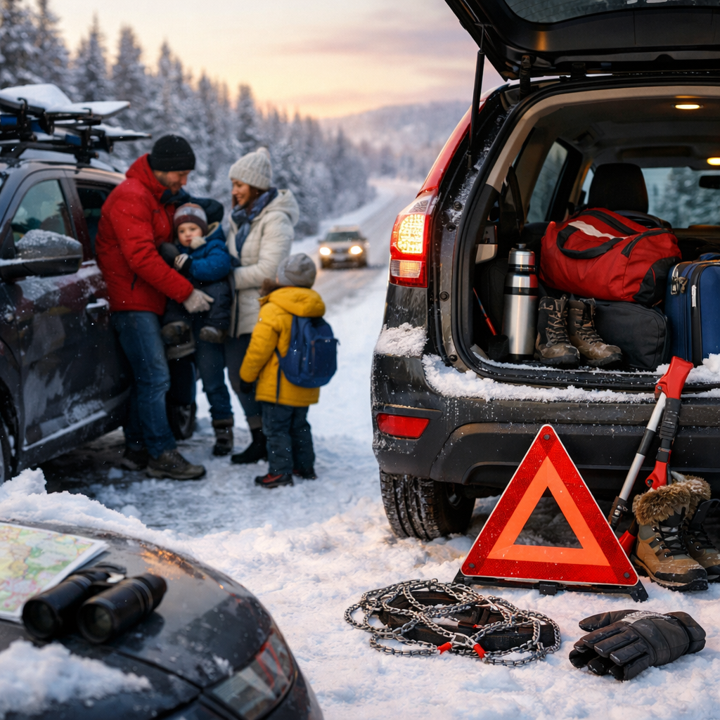 winter road trip safety for families